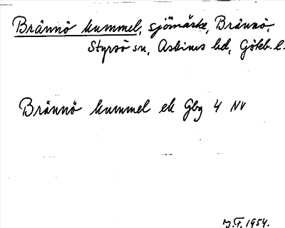 Bild på arkivkortet för arkivposten Brännö kummel