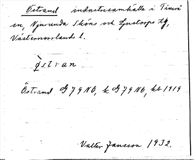 Bild på arkivkortet för arkivposten Östrand