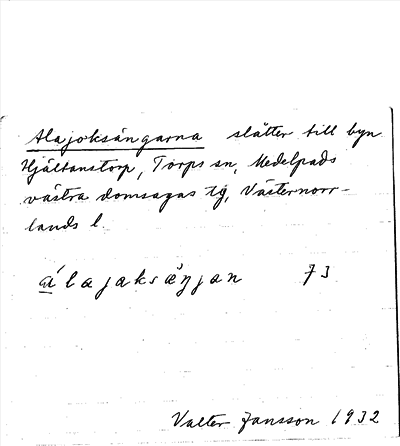 Bild på arkivkortet för arkivposten Alajoksängarna