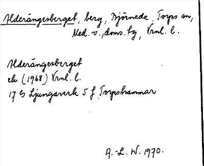 Bild på arkivkortet för arkivposten Alderängesberget