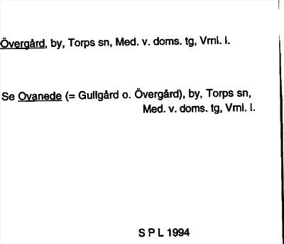 Bild på arkivkortet för arkivposten Övergård, se Ovanede
