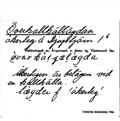 Bild på arkivkortet för arkivposten Överkallkällägdan