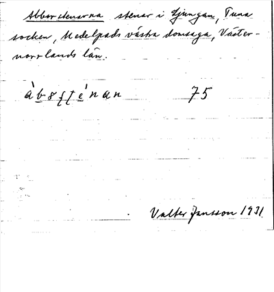 Bild på arkivkortet för arkivposten Abborstenarna