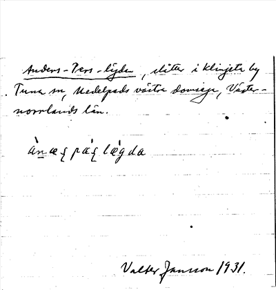 Bild på arkivkortet för arkivposten Ansers-Pers-lägda