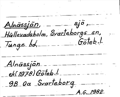 Bild på arkivkortet för arkivposten Alnässjön