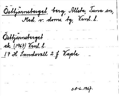 Bild på arkivkortet för arkivposten Östtjärnsberget