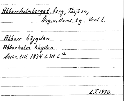 Bild på arkivkortet för arkivposten Abborrholmberget