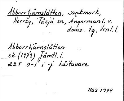 Bild på arkivkortet för arkivposten Abborrtjärnslåtten