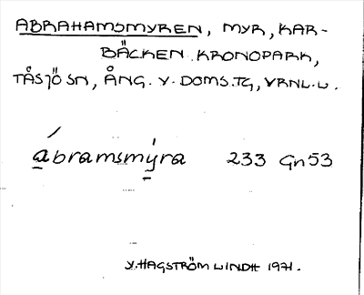 Bild på arkivkortet för arkivposten Abrahamsmyren