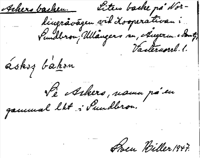 Bild på arkivkortet för arkivposten Ackersbacken