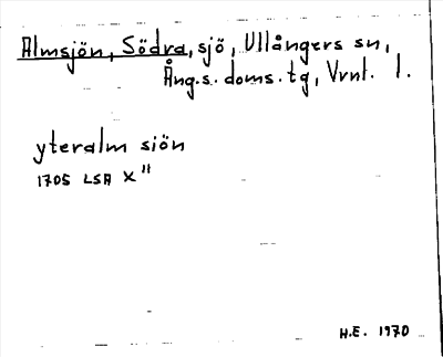 Bild på arkivkortet för arkivposten Almsjön, Södra