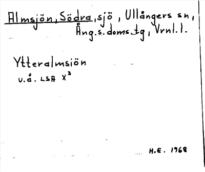 Bild på arkivkortet för arkivposten Almsjön, Södra
