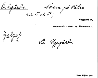 Bild på arkivkortet för arkivposten Östgårds