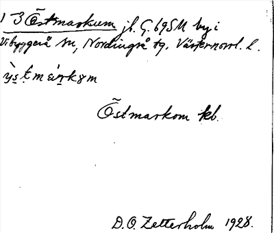Bild på arkivkortet för arkivposten Östmarkum