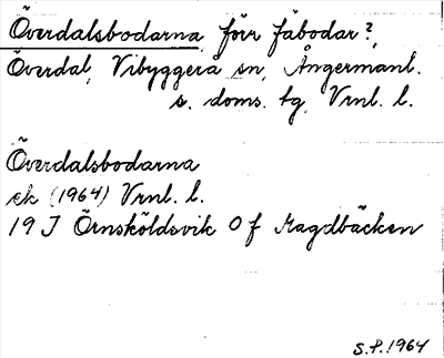 Bild på arkivkortet för arkivposten Överdalsbodarna