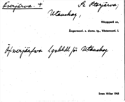 Bild på arkivkortet för arkivposten Överjärva, se Stojärva