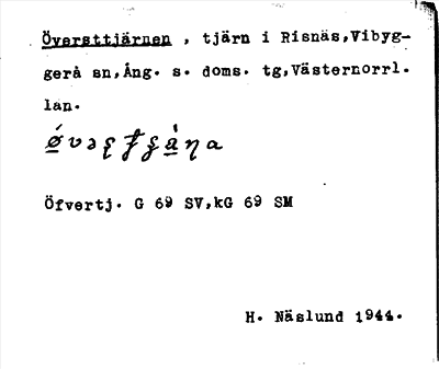 Bild på arkivkortet för arkivposten Översttjärnen