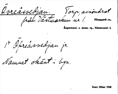 Bild på arkivkortet för arkivposten Överåsvedjan
