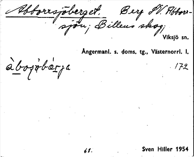 Bild på arkivkortet för arkivposten Abborrsjöberget
