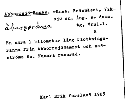 Bild på arkivkortet för arkivposten Abborrsjörännan