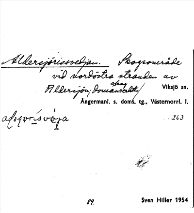 Bild på arkivkortet för arkivposten Aldersjörissvedjan