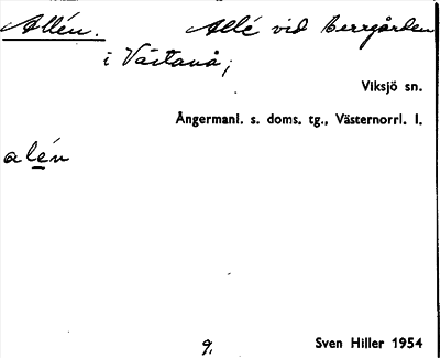 Bild på arkivkortet för arkivposten Allén
