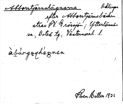 Bild på arkivkortet för arkivposten Abborrtjärnshägnarna