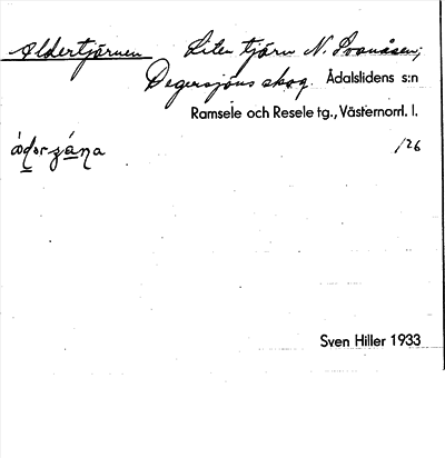 Bild på arkivkortet för arkivposten Aldertjärnen