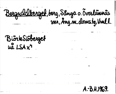 Bild på arkivkortet för arkivposten Berguddberget