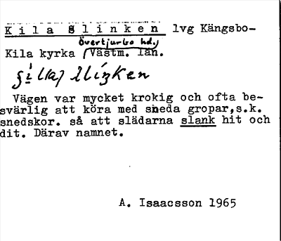 Bild på arkivkortet för arkivposten Kila Slinken