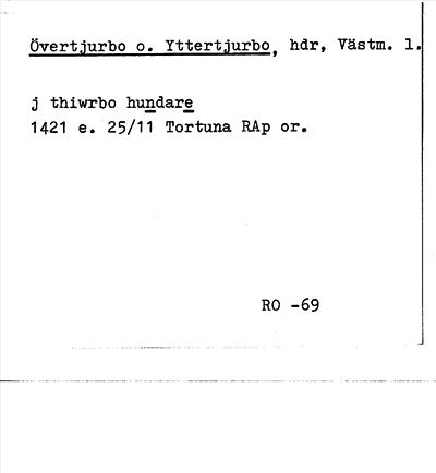 Bild på arkivkortet för arkivposten Övertjurbo o. Yttertjurbo