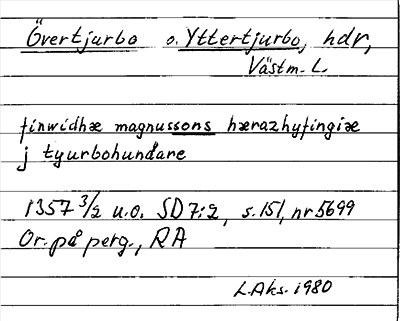 Bild på arkivkortet för arkivposten Övertjurbo o. Yttertjurbo