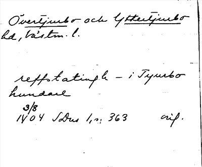 Bild på arkivkortet för arkivposten Övertjurbo och Yttertjurbo