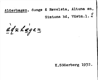 Bild på arkivkortet för arkivposten Alderhagen