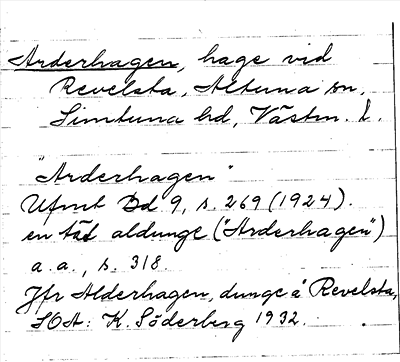Bild på arkivkortet för arkivposten Arderhagen