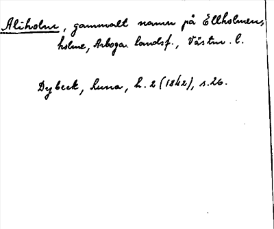 Bild på arkivkortet för arkivposten Aliholm