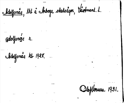 Bild på arkivkortet för arkivposten Adolfsnäs