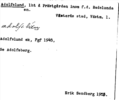 Bild på arkivkortet för arkivposten Adolfslund