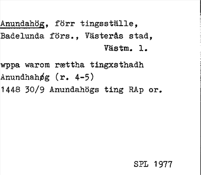 Bild på arkivkortet för arkivposten Anundahög