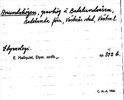 Bild på arkivkortet för arkivposten Anundshögen