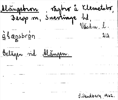 Bild på arkivkortet för arkivposten Alängsbron
