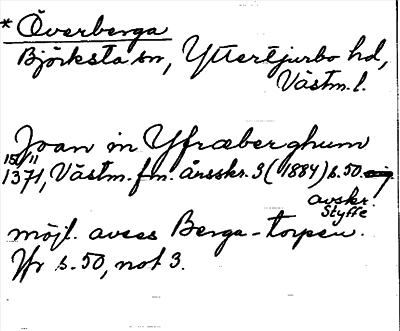Bild på arkivkortet för arkivposten *Överberga