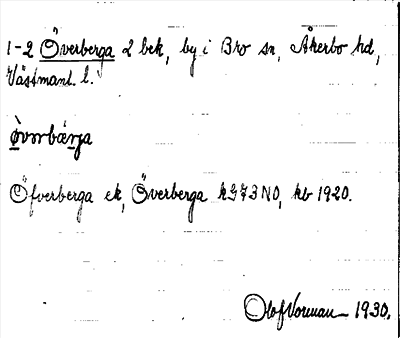 Bild på arkivkortet för arkivposten Överberga