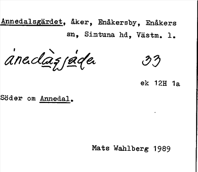 Bild på arkivkortet för arkivposten Annedalsgärdet