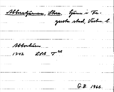 Bild på arkivkortet för arkivposten Abborrtjärnen, Stora