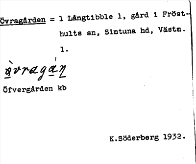 Bild på arkivkortet för arkivposten Övragården