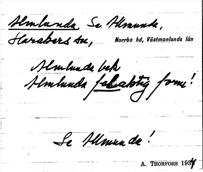 Bild på arkivkortet för arkivposten Almlunda, se Allmunda