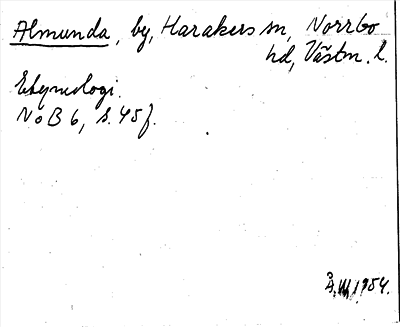 Bild på arkivkortet för arkivposten Almunda