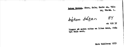 Bild på arkivkortet för arkivposten Bakom bäcken