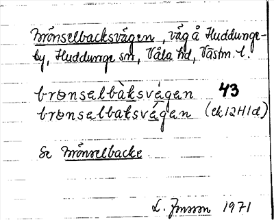 Bild på arkivkortet för arkivposten Brönselbacksvägen